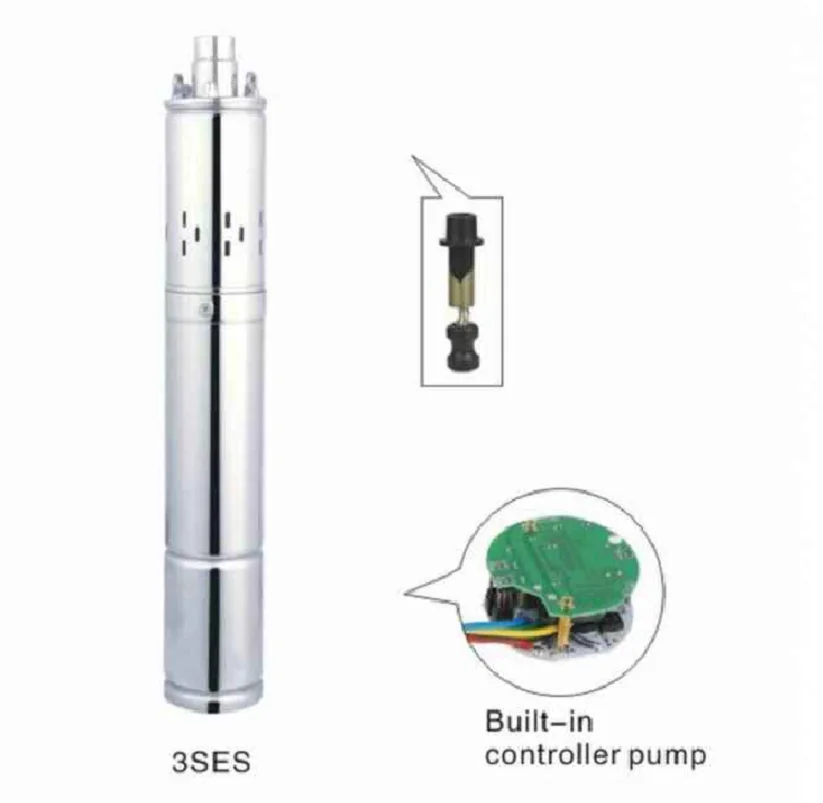 DC24V 210 W орошение при солнечном свете штанговый скважинный насос с внутренним карманом со слежением за максимальной точкой мощности контроллер Макс. Головка 80 м 3SES1. 5/80-D24/210