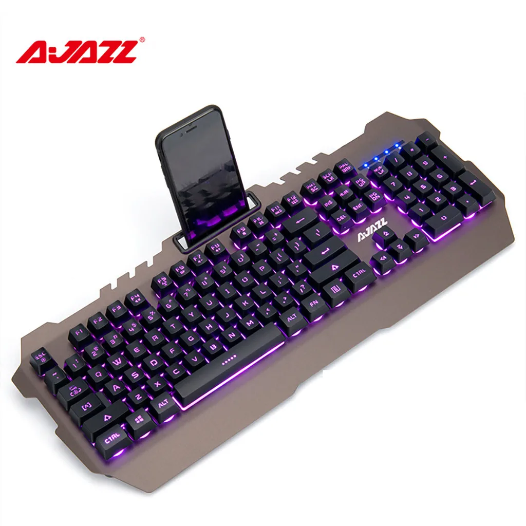 Игровая клавиатура Ajazz 104Key Проводная игровая Водонепроницаемая металлическая
