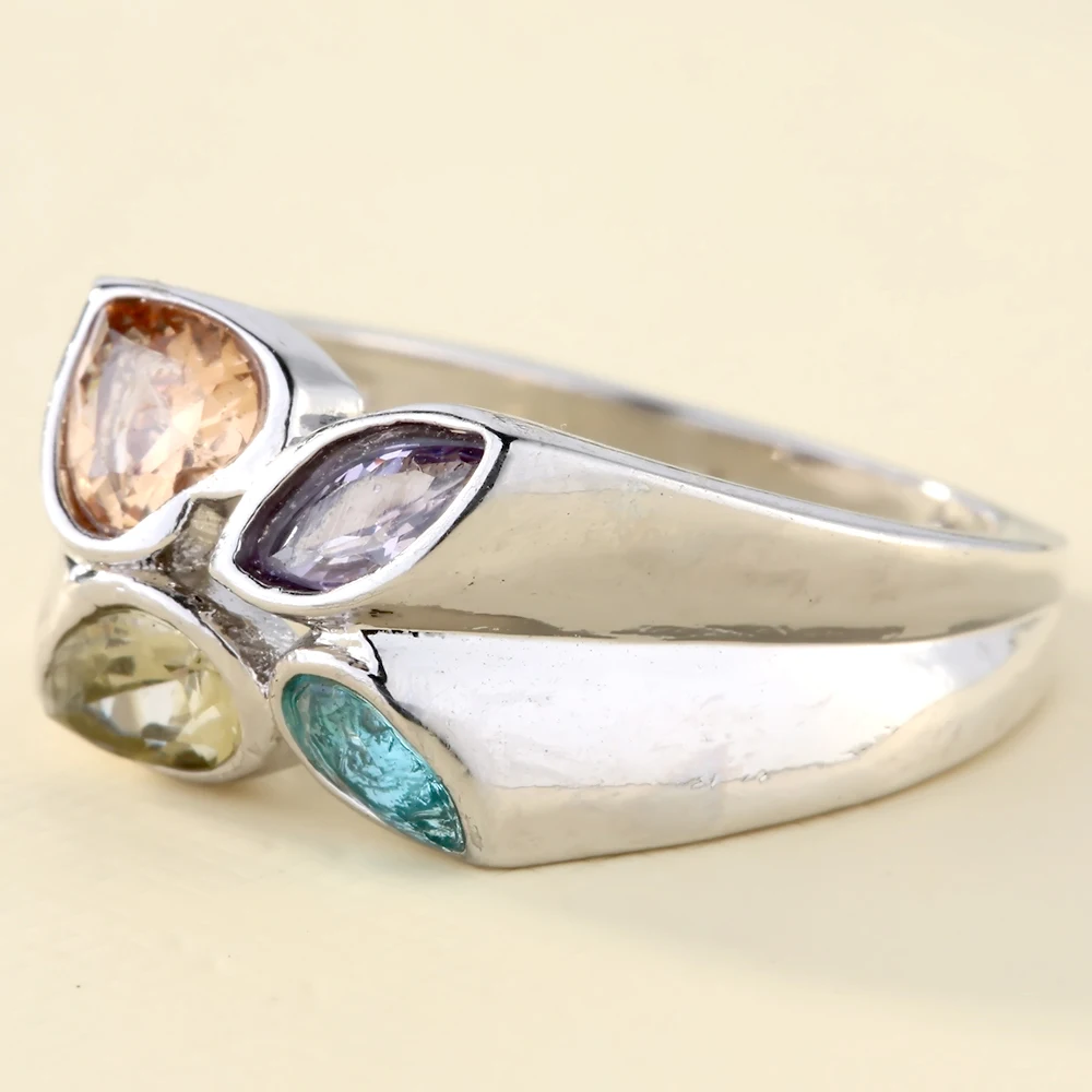 Женское кольцо с кристаллами 4 цвета|open ring|fashion rings for womenrings women |