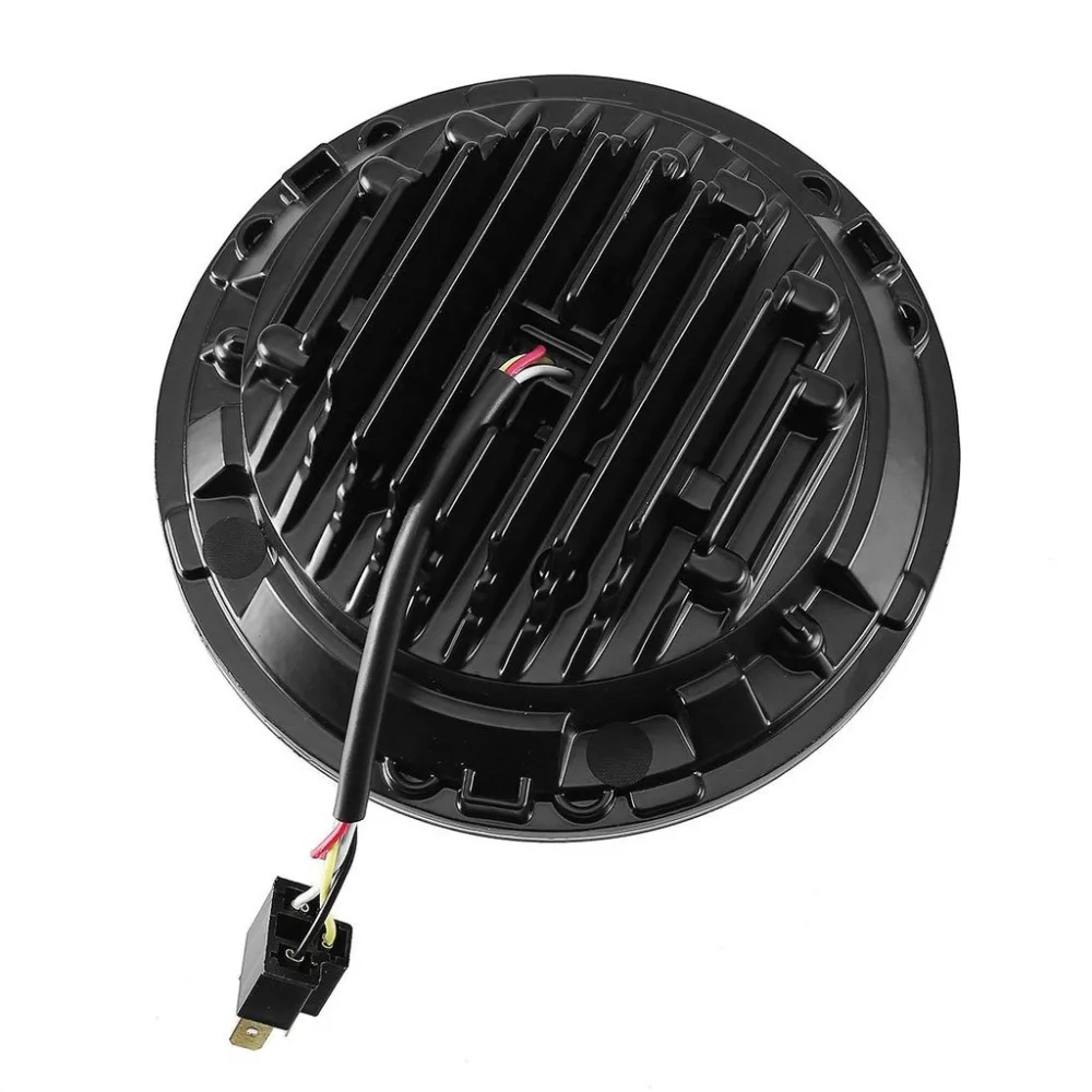 75 Вт 12 в 7 &quotсветодиодный светильник черный/ХРОМ Hi/Lo с белым DRL и 1 пара 4 1/2&quot