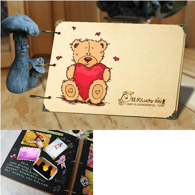 Black Card Album 8 дюймов Diy Фотоальбом свадебный юбилей подарок влюбленным фото Детские Фотоальбомы Ablum скрапбук Polaroid Бумага Ремесло липкий альбом - Цвет: Black Card Album