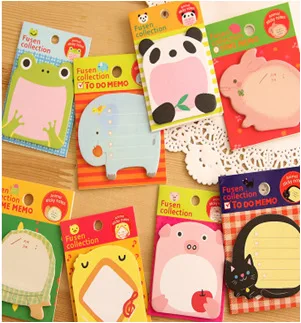 160 PCs Korean creative stationery cute cartoon ZOO zoo tearable notebook convenience stickers wholesale
