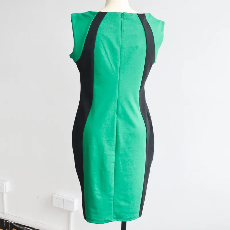 MHBCD Рукавов Подряд Сексуальные Женщины Платья Плюс Размер Молнии Шеи Женщина Office