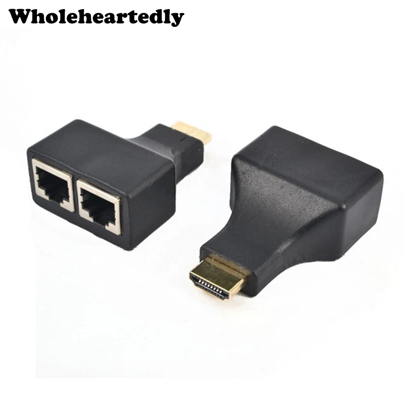 

1 set 2pcs HD 1080P HDMI-compatible Extender by Cat5e Cat6 Dual Port Network Cable Signal Extend to 30M for PS3 HDTV HDPC DVD PC