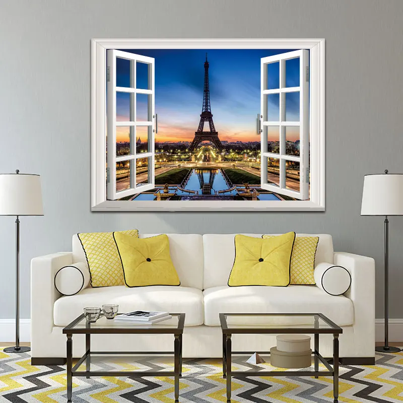 

Wall art picture building poster decoration Canvas painting Wall Art Picturer prints Outside the Window home decor no frame