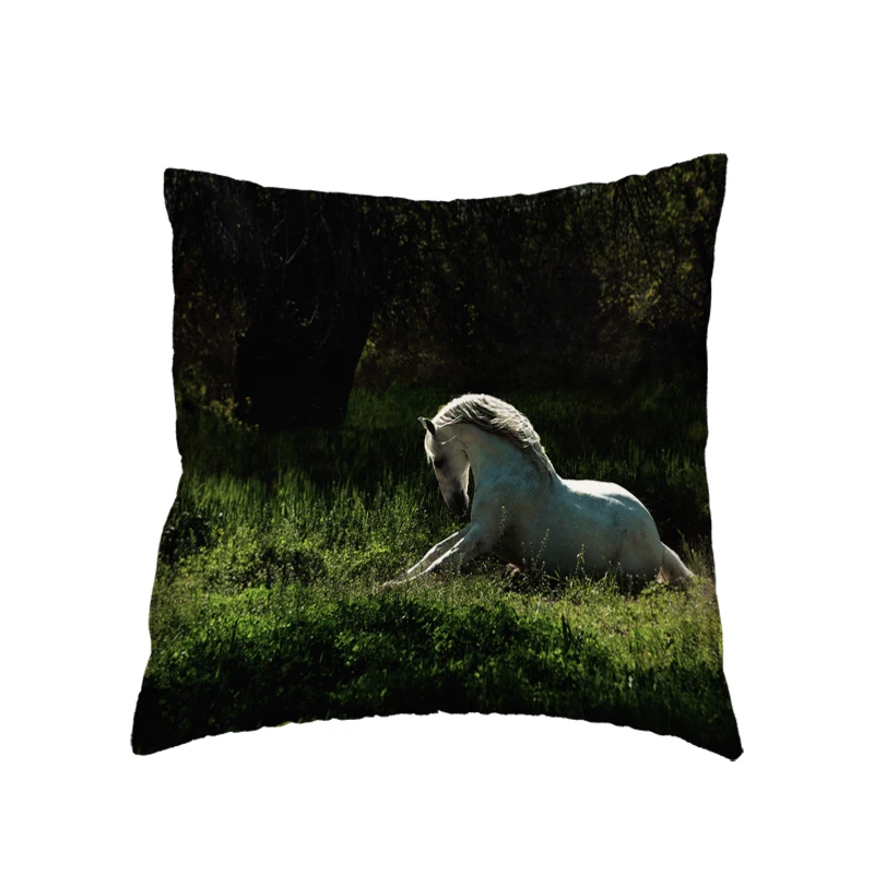 Модный Белый Чехол на подушку с изображением кота-мопса тигра дикая лошадь