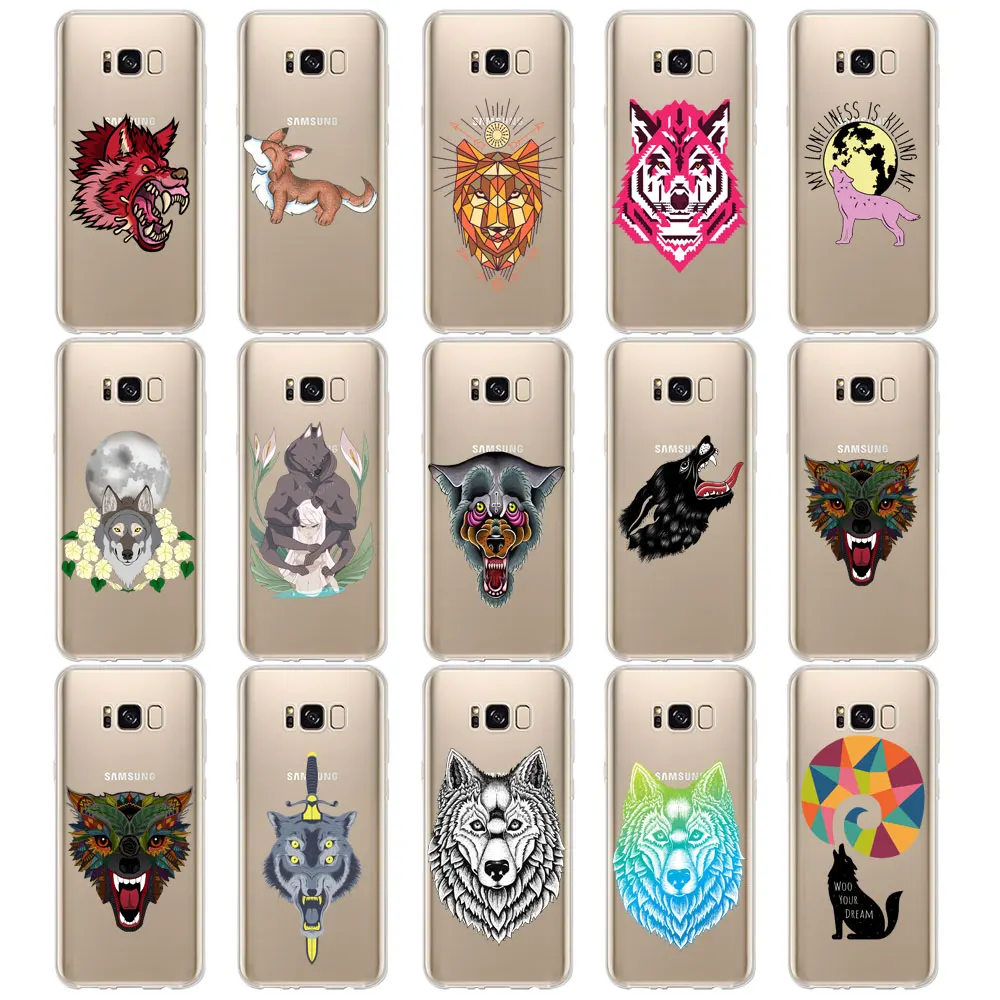 DREAM FOX K359 Fashion Wolf Soft TPU Silicone Case Cover For Samsung Galaxy Note S 3 4 5 6 7 8 9 Edge Plus Grand Prime |