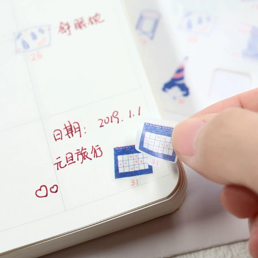 4 лампочки простой креативный календарь ежедневная жизнь стикер альбом