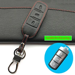 D Style black Горячая Распродажа, чехол из натуральной кожи с дистанционным управлением для автомобильных ключей, чехол для volkswagen vw touareg, 3 кнопки, умный защитный чехол для ключей - Название цвета: D Style black