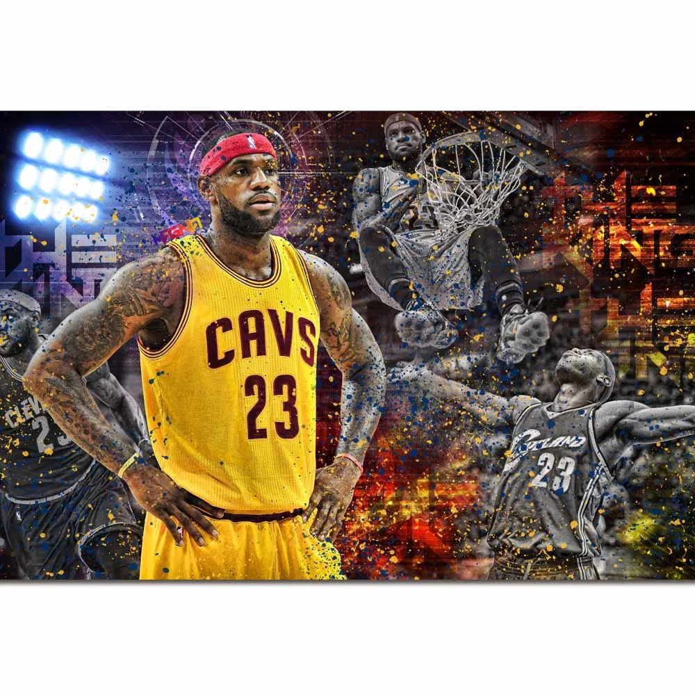 Lebron James Basketball Star Art шелковая ткань принты 32*48 дюймов настенные декоративные