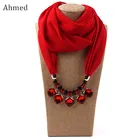 Шарф-ожерелье женский из шифона, с бусинами