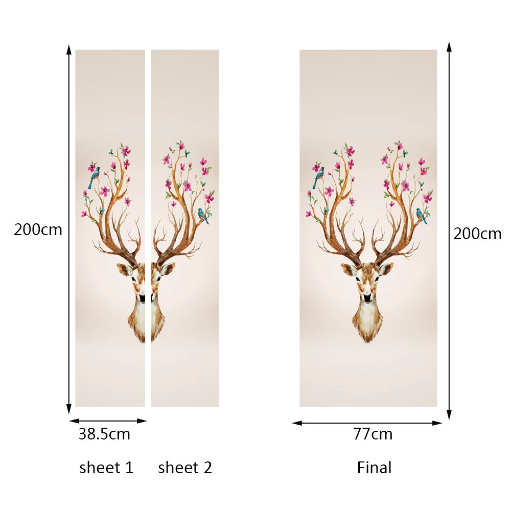 2 шт./компл. европейский стиль голова оленя фото настенная дверь наклейка