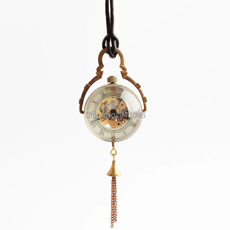 Высококачественные классические бронзовые Механические карманные часы со