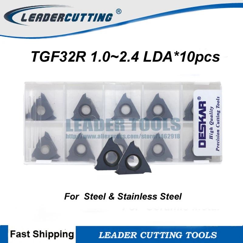 TGF32R100 TGF32R150 TGF320R200 1 0 ~ 2 4 мм LDA * 10 шт. DESKAR пазовые лезвия канавные карбидные вставки