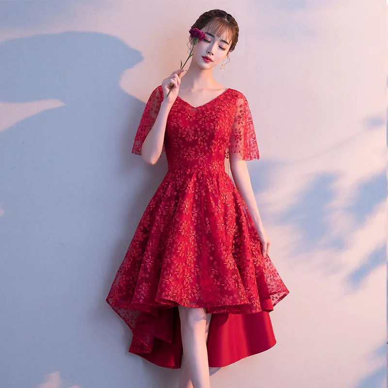 Кружевное коктейльное платье с v образным вырезом элегантный пояс Vestidos De Festa Longo