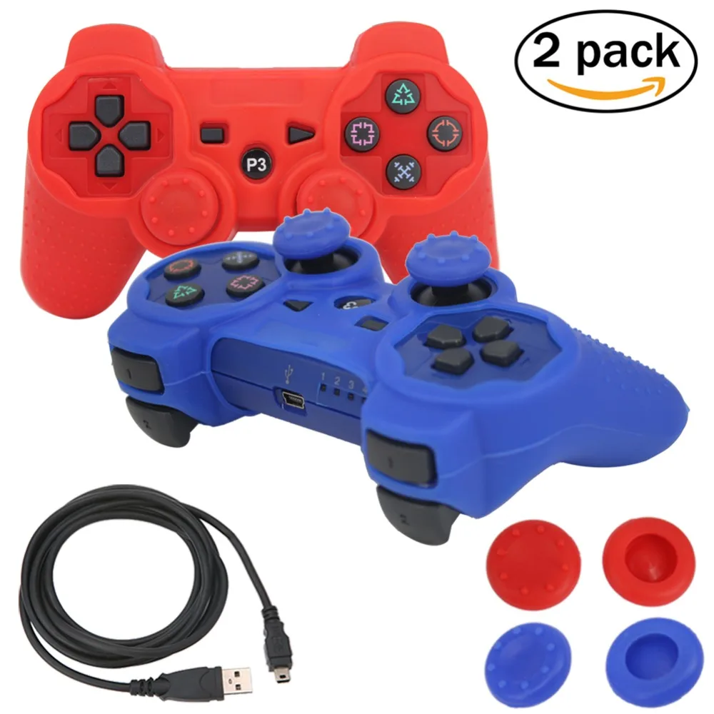SIXAXIS blueloong 2 шт. красный и синий цвет беспроводной Bluetooth Джойстик Геймпад для dualshock 3