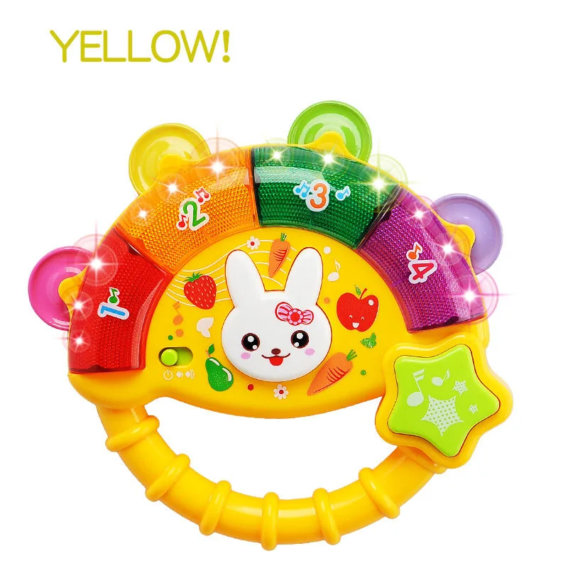 Infant Newborn Rattle Toys Hanging Baby Carriage Stroller Hand Bell Drum Music And Light Appease Toy Toddler Kids Gifts | Игрушки и