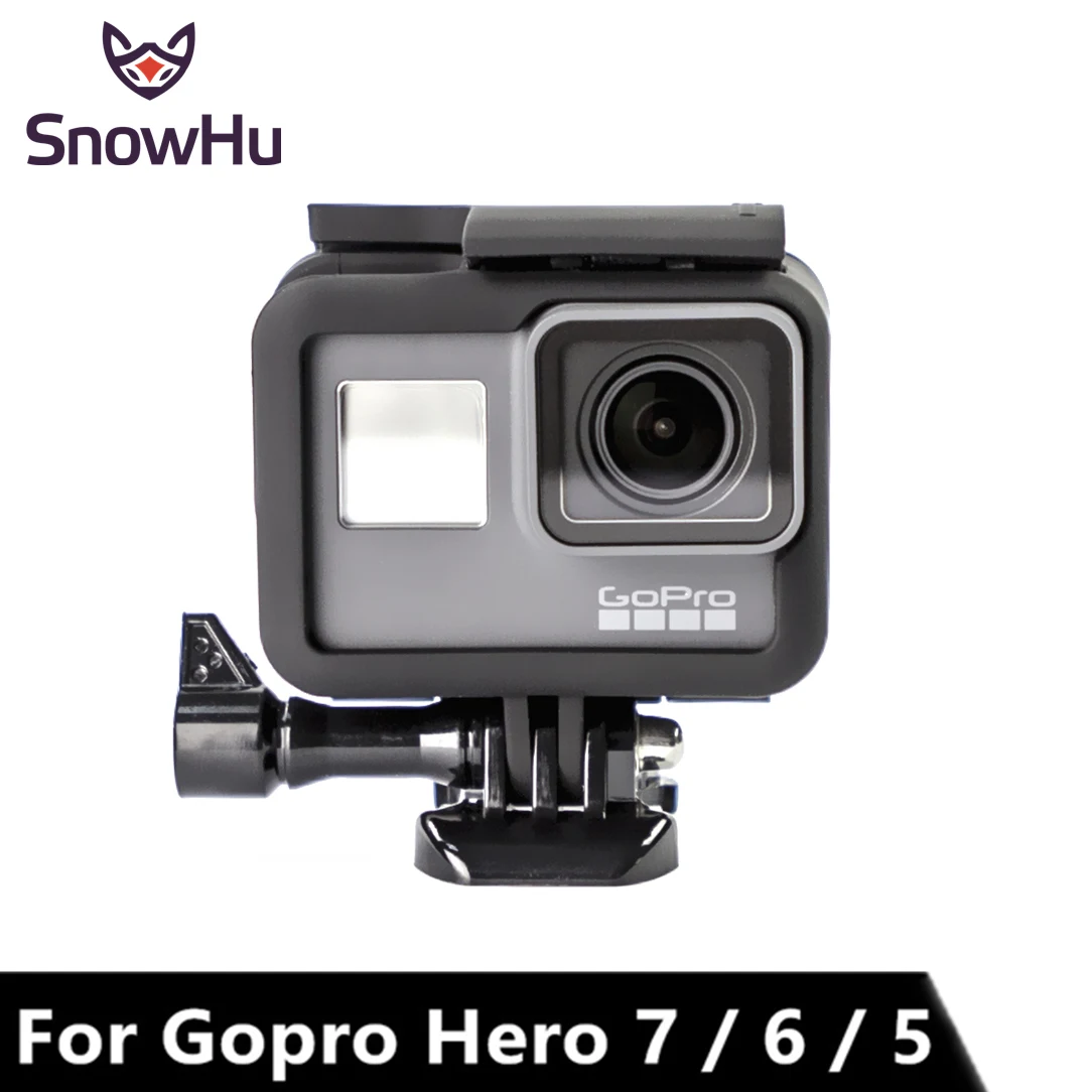 SnowHu аксессуары для Gopro Hero 7/6/5 Черная защитная рамка + быстросъемная пряжка винт