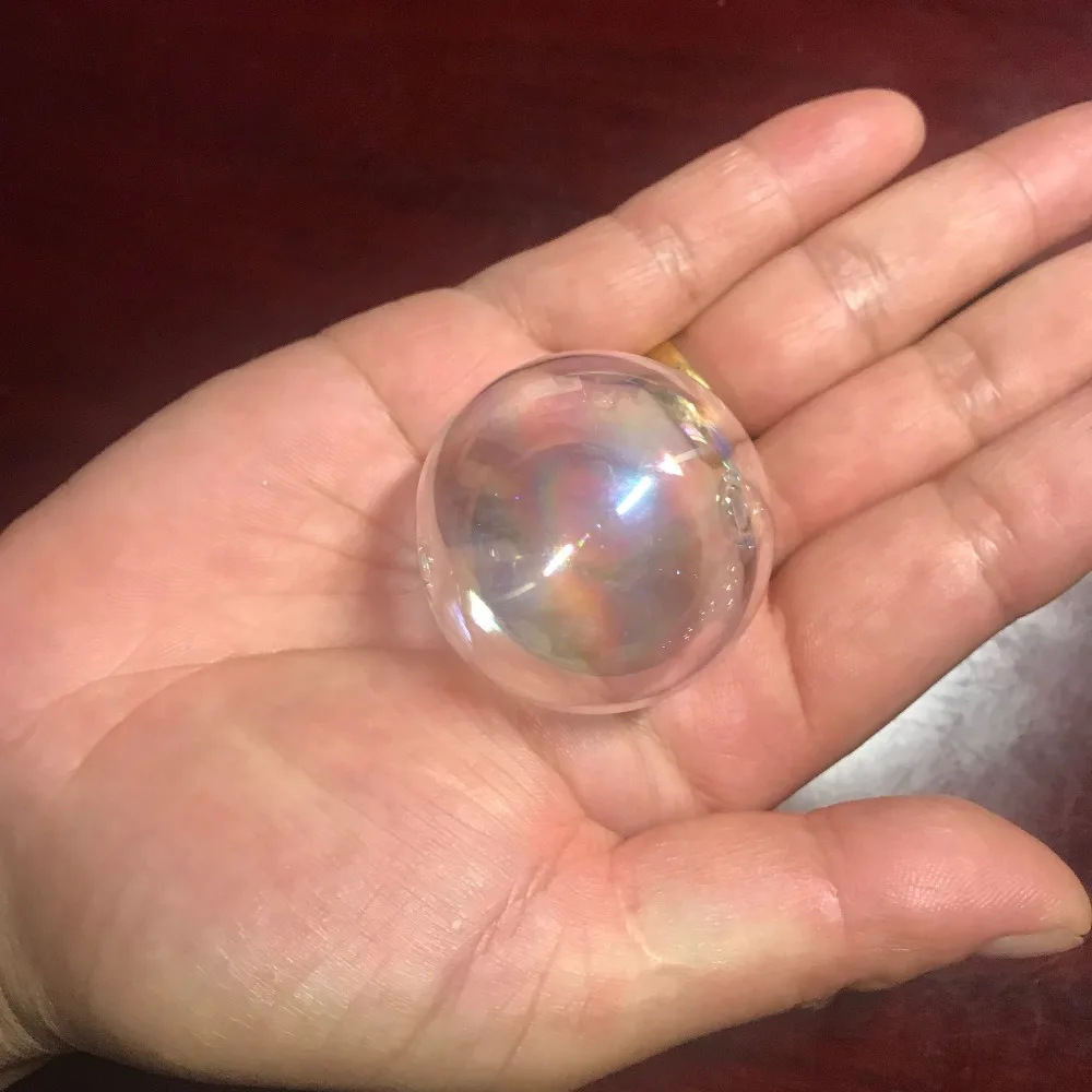 50 шт 40 мм Rianbow стеклянный шар шара с двойным отверстием кулон в виде бутылочки