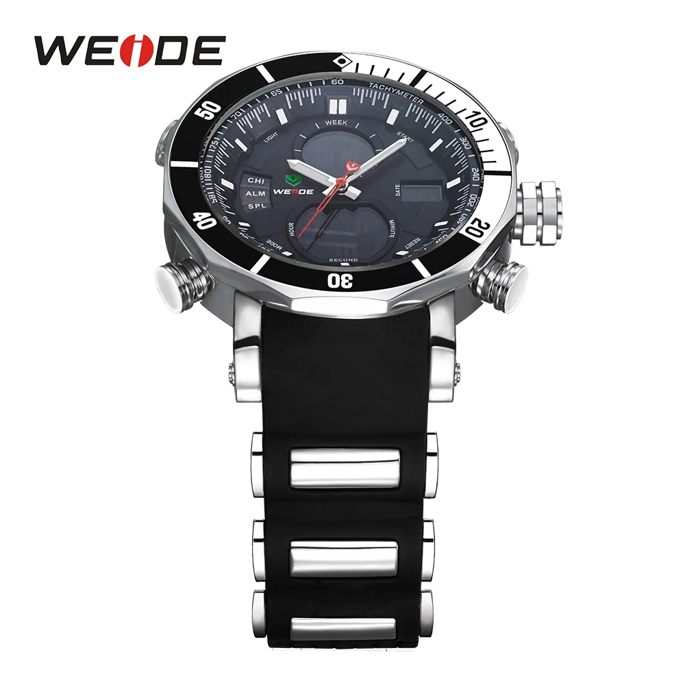 Бренд класса люкс WEIDE аналоговые спортивные наручные часы с двумя часовыми