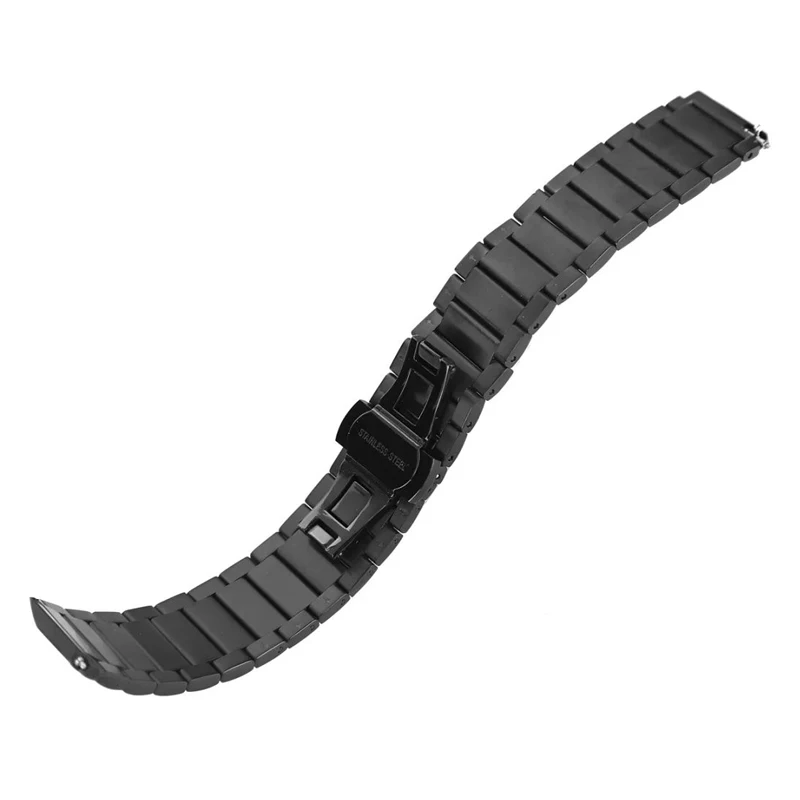 Black Ремешок из нержавеющей стали для Xiaomi Huami Amazfit Bip BIT Lite Youth Amazfit PACE stratos 2, умные часы, браслет для наручных часов - Цвет: Black
