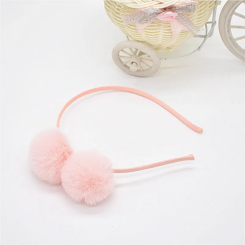 Детский обруч для волос с помпонами аксессуары кошачьими ушками повязка на