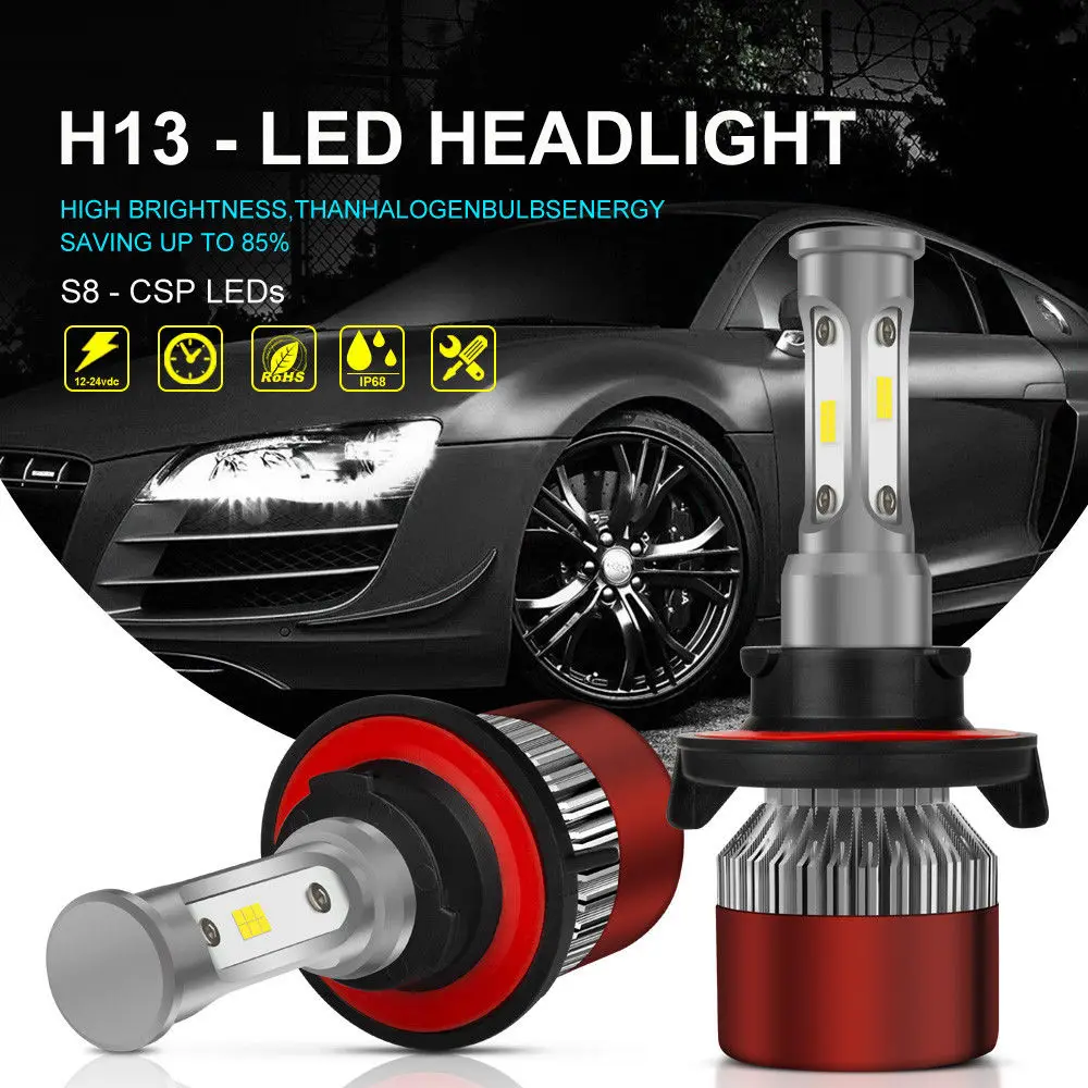 Autofeel H13 лампы для фар Светодиодный H4 H10 9007 CSP светодиодный Дальний свет DC12V 24V 120W