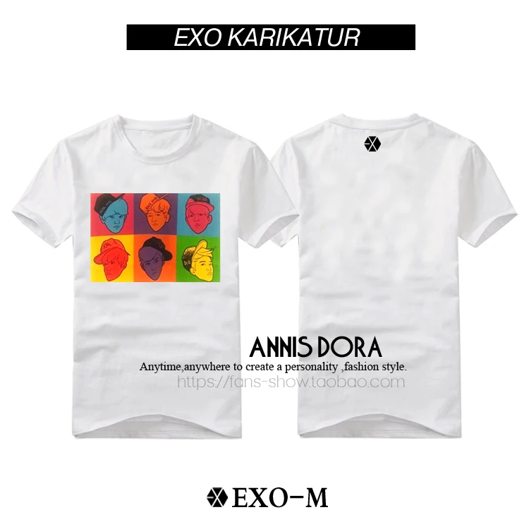 EXO XOXO KISS & HUG FIRSTYEAR Everysing BAEKHYUN D.O. CHANYEOL KAI KRIS XIUMIN LUHAN SEHUN LAY карикатура футболка с
