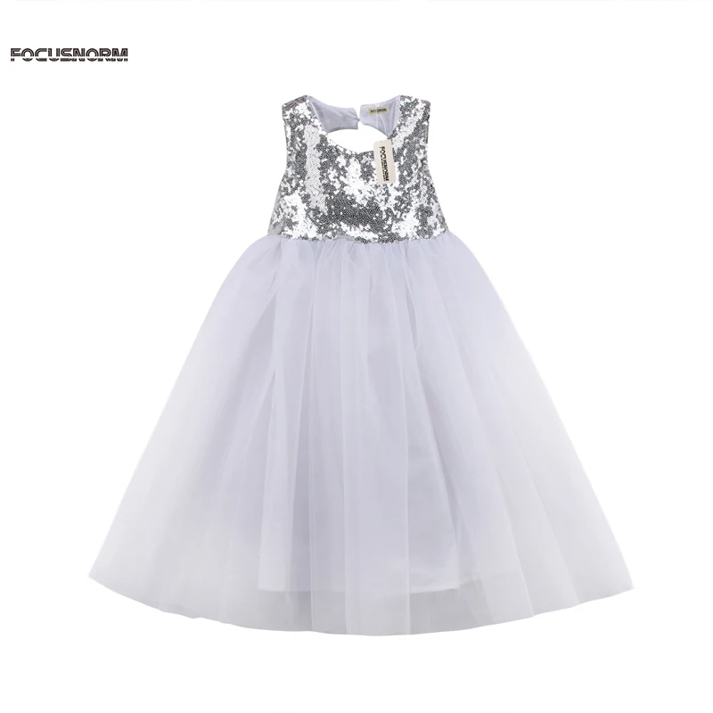 Princess Fashion Dress Toddler Baby Girls 2-8Y Sleeveless Sequined Back Hollow Out Bow Lace Tutu Ankle-Length 2 Style | Детская одежда