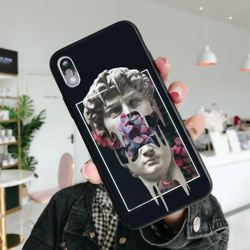 TPU Чехол для телефона iPhone 11 Pro MAX, чехол для iPhone SE 5, 6, 7, 8Plus MAX, XR, XS, X10, забавный рисунок статуи Давида, мягкий силиконовый чехол из ТПУ - Цвет: TPU