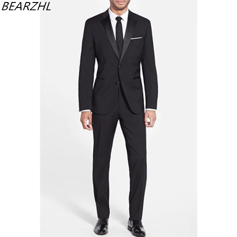 

Groom Tuxedo Slim Fit Custom Made Suit 2021 Men Wedding Dress Black Prom