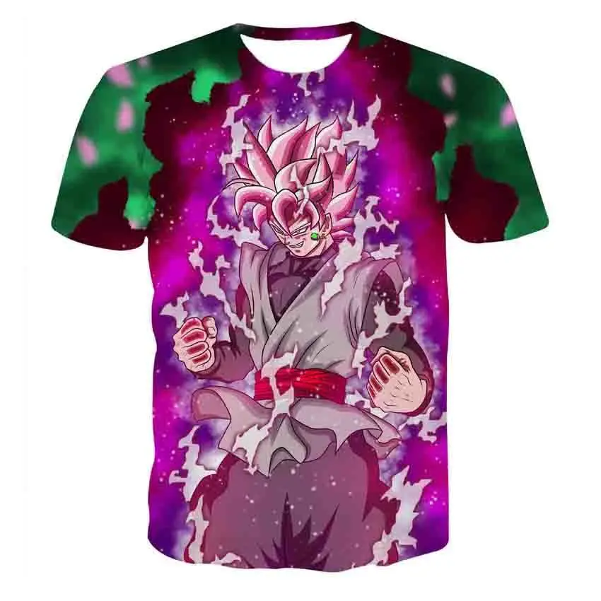 Dragon Ball Z Футболки мужские летние 3D печать Супер Saiyan Сон Гоку черный zamasu Вегета