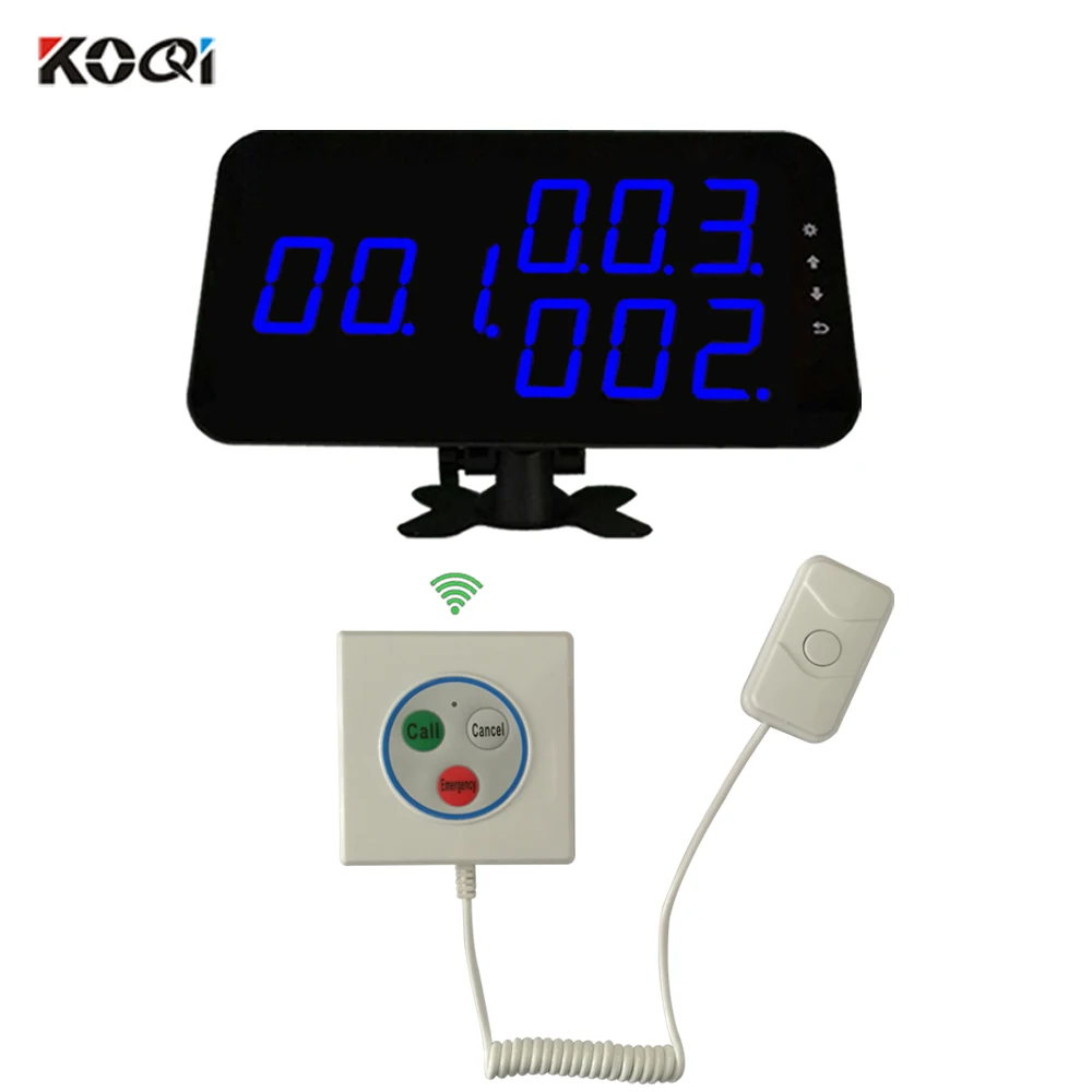 Most Popular Wireless Patient Call With LED Display 3-keys Call Emergency Cancel Button For Hospital Nursing Home