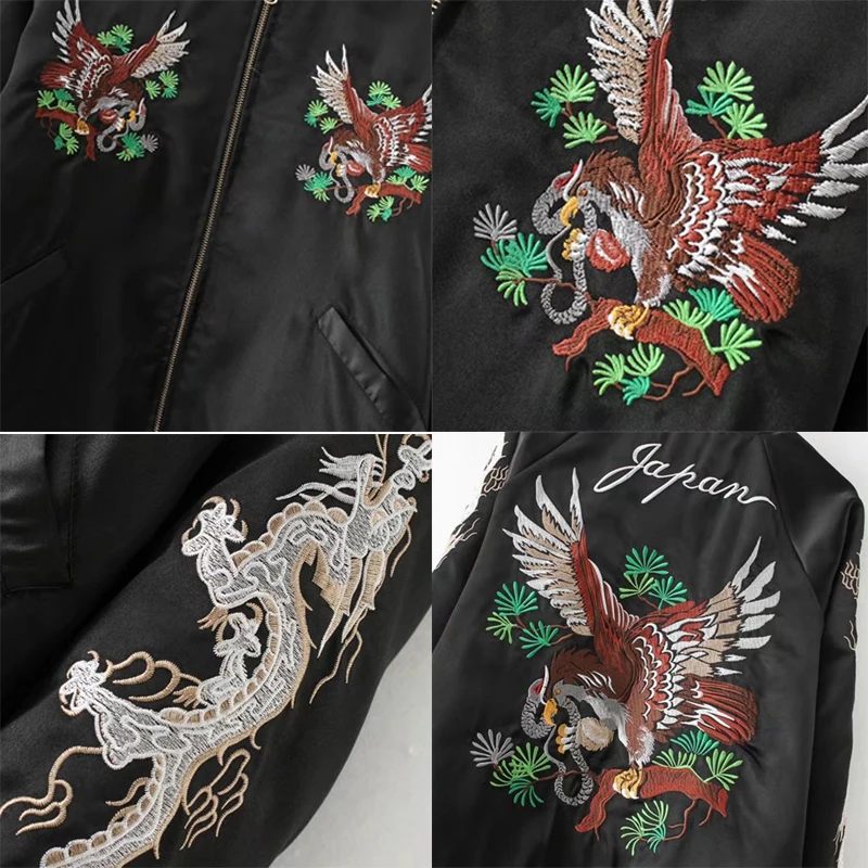 

Bella Philosophy Autumn Jacket Coat Women Embroidery Zipper Pockets Reversible Jacket Female Casual Long Sleeve O Neck Outwear