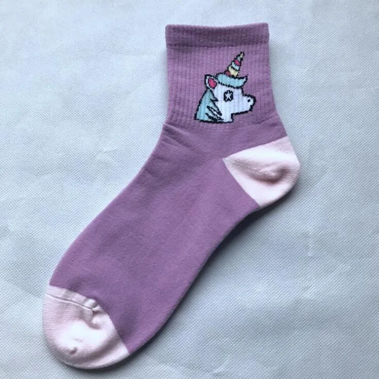 240 пара/лот Мода Harajuku Для женщин носки с мультяшным рисунком женские хлопковые