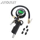 Цифровой датчик давления в шинах, 0-220psi, 0-14 бар, 0-11400 кПа с 5 черными колпачками клапанов, датчик давления воздуха в шинах