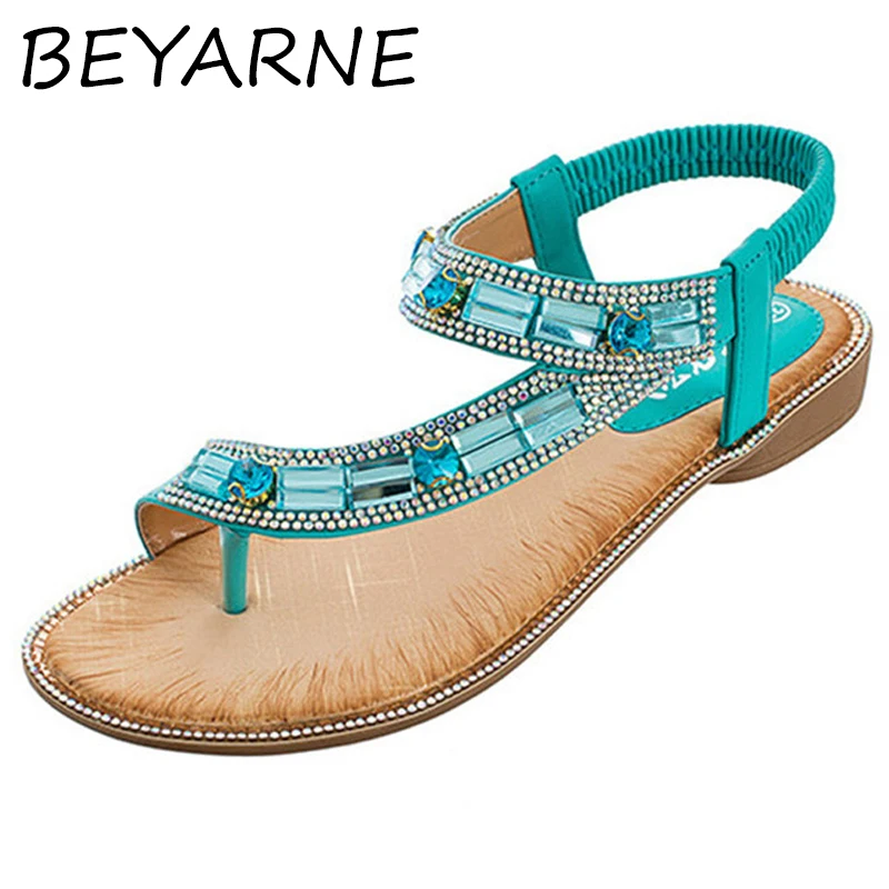 BEYARNE/2018 г. женские босоножки летние модные стильные Вьетнамки синего цвета с