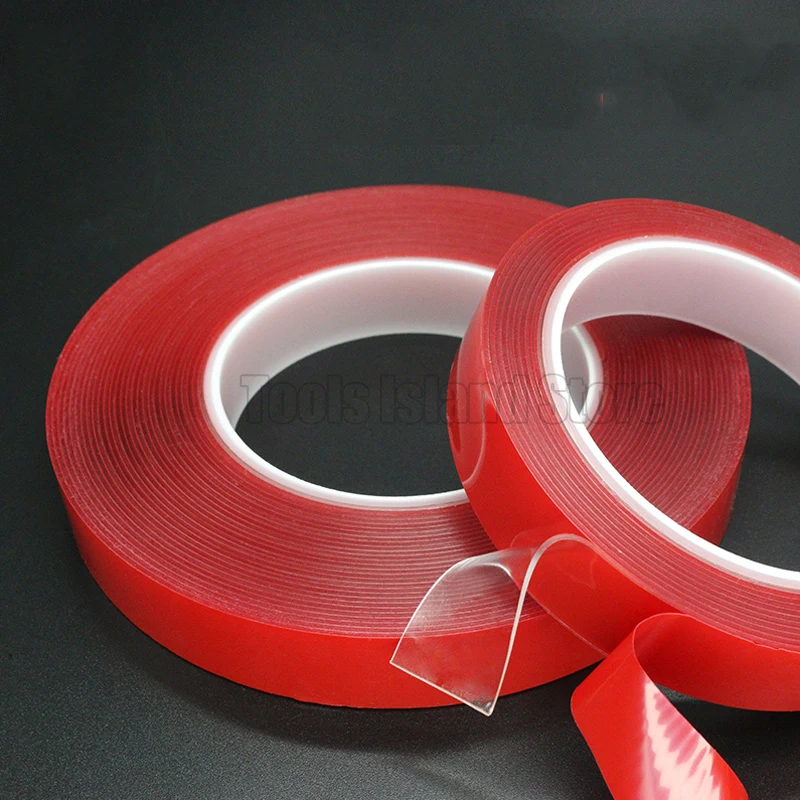 1mm~10mm*50M Strong pet Adhesive PET Red Film Clear Double Sided Tape No Trace for Phone LCD Screen | Обустройство дома