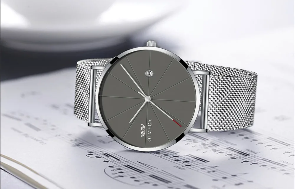 OLMECA Brand Watch Fashion Wrist Gray Dial Water Resistant Relogio Masculino Complete Calendar Mens Alloy Nice Gift | Наручные часы