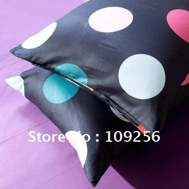 Polka Dot Cotton reactive printing a family of four cotton-type bed linen enterprises bedding King and Queen size set | Дом и сад