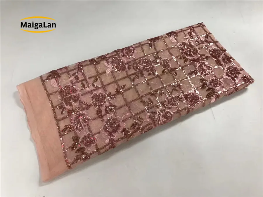 Maigalan Горячая Вышитые Тюль Кружево Ткань 5 ярдов французский чистая кружевной
