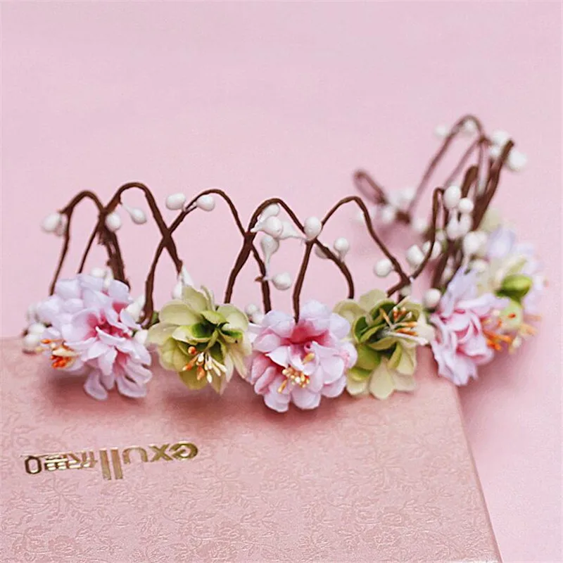 CC Ювелирные Короны тиары цветы повязки для волос корона красоты женщин Свадебные