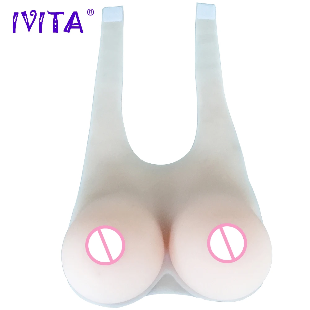 Искусственная белая накладная грудь IVITA 1000 г Реалистичная силиконовая форма