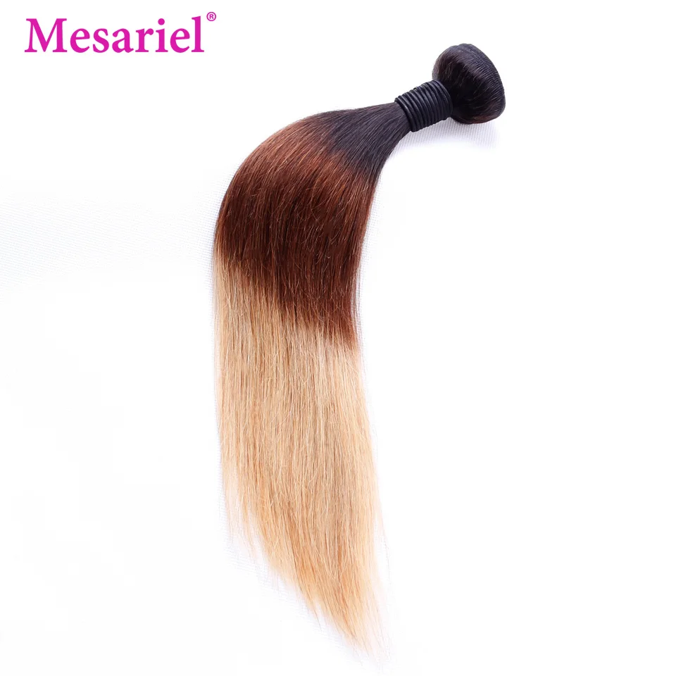 Mesariel Цвет 1B/4/27 перуанский прямые волосы переплетения 1/3/4bundles Омбрэ шиньон три