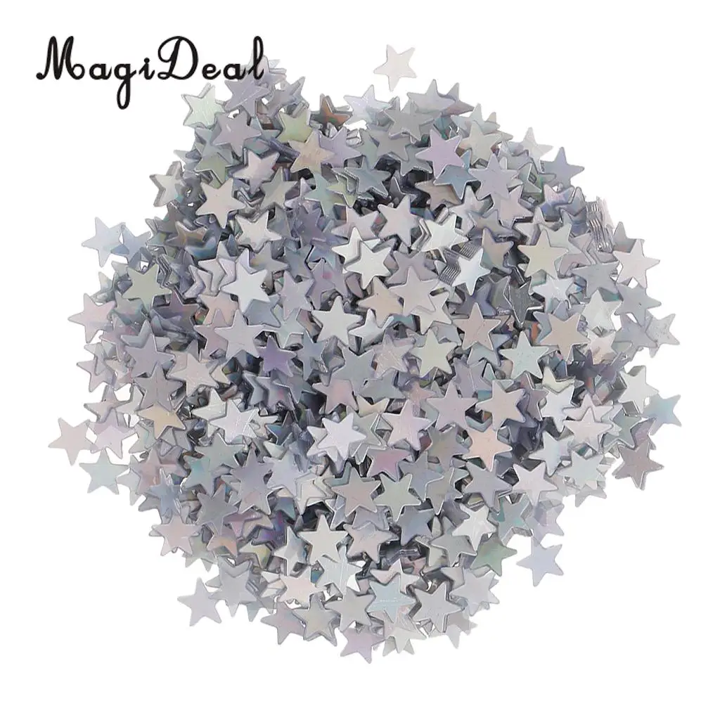 

15g Glitter Silver Plastic Stars Party Confetti Tabletop Scatters DIY 6mm