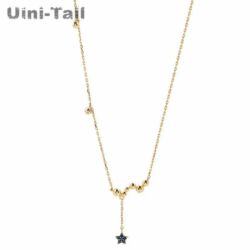 Uini Tail 2019 новое женское серебряное ожерелье в горошек со звездами Корейском стиле