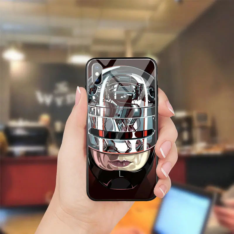 Жесткий закаленное Стекло случаи мобильного телефона чехол для iPhone 5 5S SE 8 7 Plus X XR XS