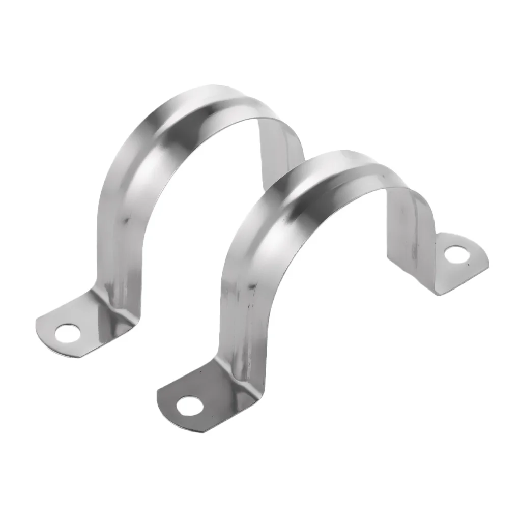 

2x 90mm Height Stainless Steel U Shaped Pipe Tube Wire Cable Clamps Clips
