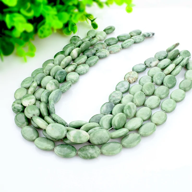 13*18mm 20pcs/strand Natural Stone Beads for Women Bracelet Making Jewelry Green Jade For Handmade DIY E16-L27-13*18 | Украшения и