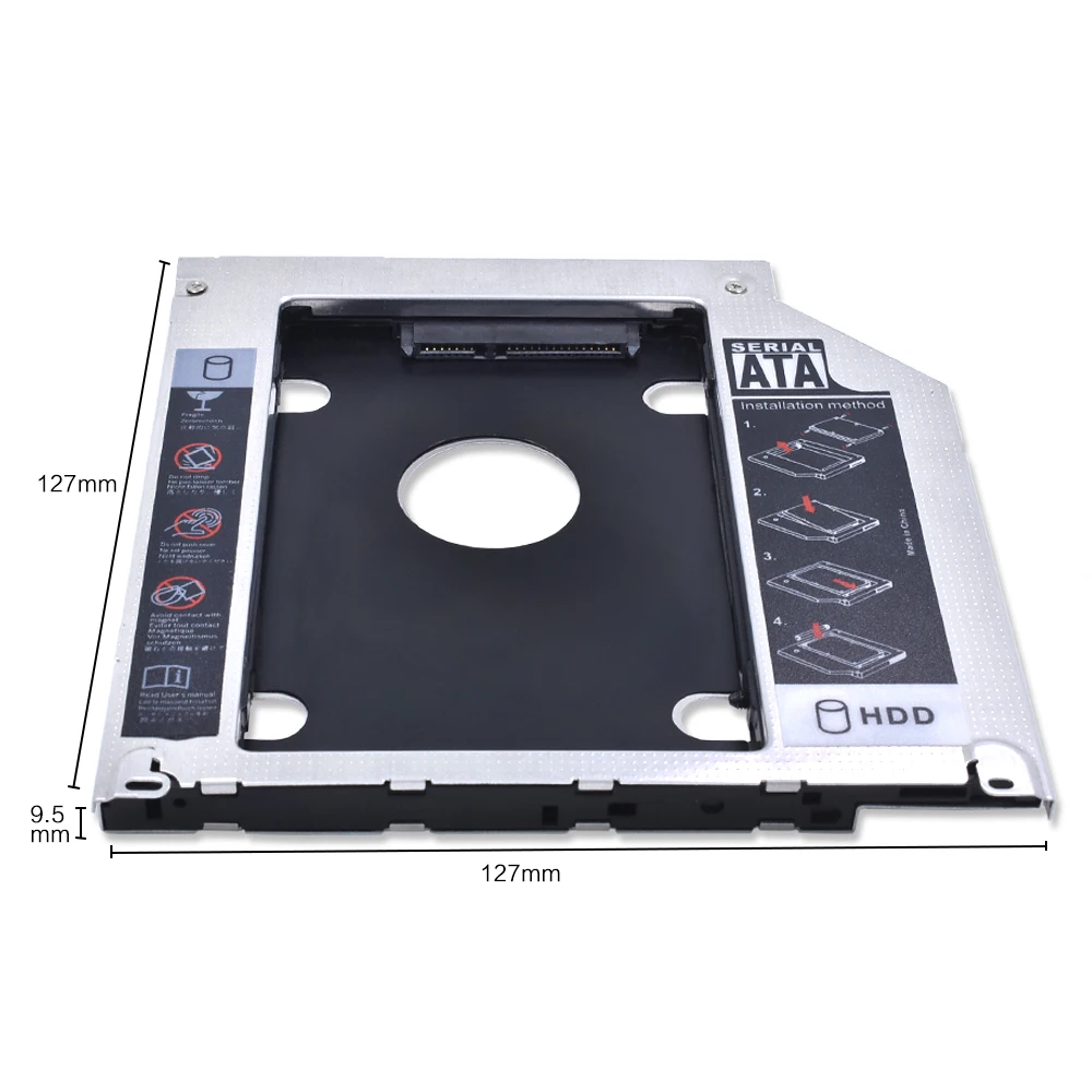 TISHRIC алюминиевый 2-й HDD Caddy 9,5 мм SATA 3,0 Optibay SSD корпус HDD корпус для Apple Macbook Pro Air 1" 15" 1" SuperDrive
